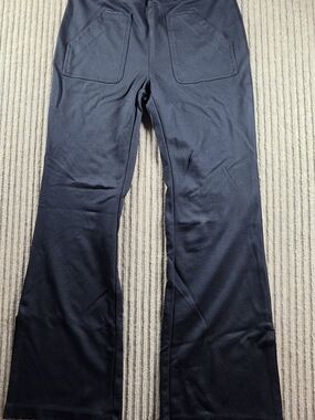 Maeve Anthropologie Pants Women's Small  Split Flared Leg Ponte Black Work